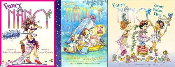 Fancy Nancy (the original), one of the shorter hardcovers, and one of the 8x8 paperbacks. 